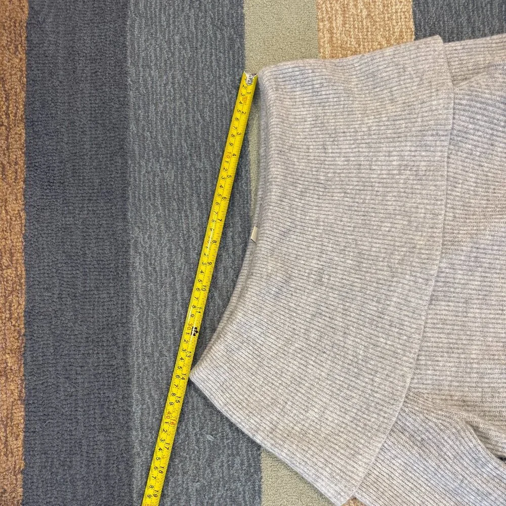 Lark & Ro 100% Cashmere Off Shoulder Ribbed Sweater Gray Size Large - Picture 12 of 15